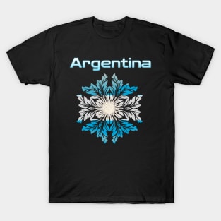 Argentina Flag Flower Petal Design! T-Shirt